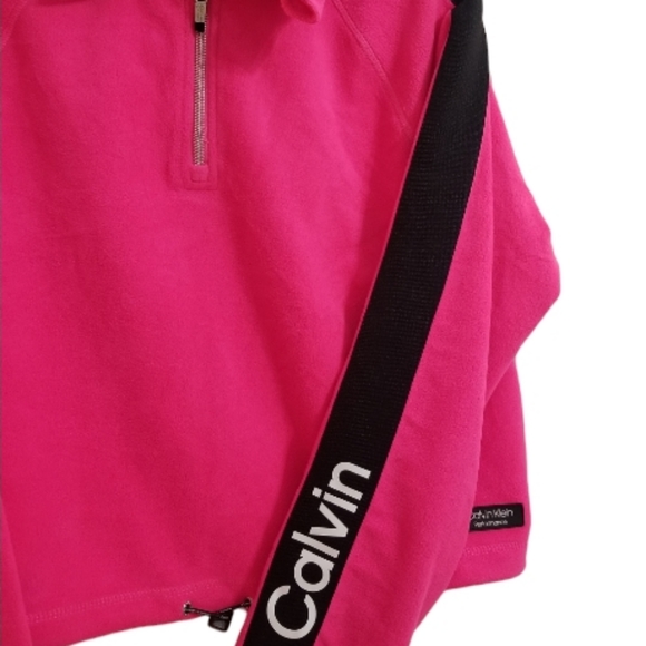Calvin Klein Performance Fleece 1/2 Zip Cropped Pullover Women's Size Large - Picture 4 of 7